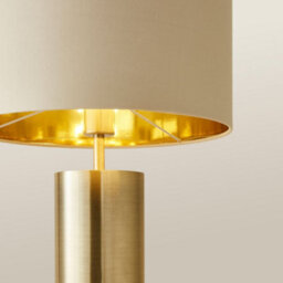 Valuelights Lexy Antique Brass Touch Table Lamp With Beige/gold Shade - thumbnail 5
