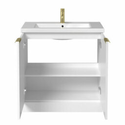Affine Fluted 800mm Bathroom Vanity Unit Basin Floorstanding Cupboard Soft Close White - thumbnail 5