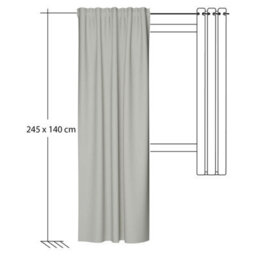 Bricoflor Blackout Curtain With Concealed Loops  - Beige - 2,45 X 1,40 M - Plain - thumbnail 6