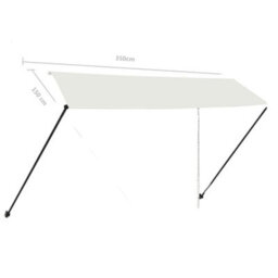 Berkfield Retractable Awning With Led 350X150 Cm Cream - thumbnail 9