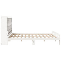 Berkfield Bookcase Bed Without Mattress White 180X200 Cm Super King Solid Wood Pine - thumbnail 5