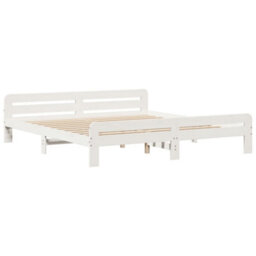 Berkfield Bookcase Bed Without Mattress White 180X200 Cm Super King Solid Wood Pine - thumbnail 8
