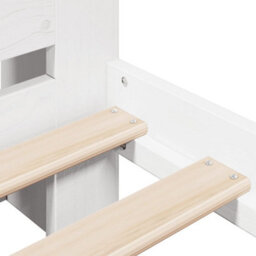 Berkfield Bookcase Bed Without Mattress White 180X200 Cm Super King Solid Wood Pine - thumbnail 9