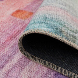 Loomed Washable Pastel Pink Abstract Regular Office Décor Rug 160Cm X 230Cm - thumbnail 5