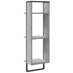 Berkfield 3-Tier Wall Shelf Grey Sonoma 30X25X100 Cm Engineered Wood - thumbnail 6