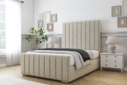"Sloomy California Cream Plush Bed Frame With 50"" Upholstered Headboard 5' King" - thumbnail 2