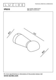 Lucide Ipsos Wall Light Bathroom - Led 2700K Ip54 - Black - thumbnail 5