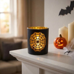 Garden Greatness Bewitching Cobweb Glass Tealight Holder - thumbnail 1