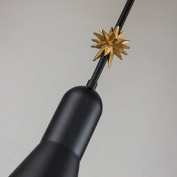 Luminosa Lighting Luminosa Etoile Dome Pendant Ceiling Light, Matte Black And Gold Leaf - thumbnail 4