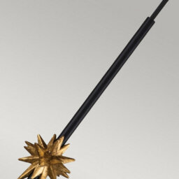 Luminosa Lighting Luminosa Etoile Dome Pendant Ceiling Light, Matte Black And Gold Leaf - thumbnail 3