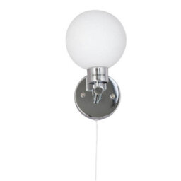 First Choice Lighting Pair Of Polished Chrome Ip44 Bathroom Pull Cord Globe Wall Lights - thumbnail 5