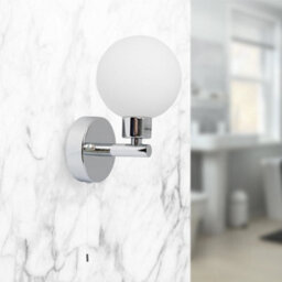 First Choice Lighting Pair Of Polished Chrome Ip44 Bathroom Pull Cord Globe Wall Lights - thumbnail 6