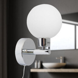 First Choice Lighting Pair Of Polished Chrome Ip44 Bathroom Pull Cord Globe Wall Lights - thumbnail 8