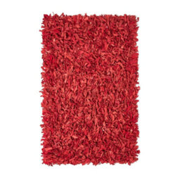 Homescapes Dallas Leather Shaggy Rug Red, 120 X 180 Cm - thumbnail 2