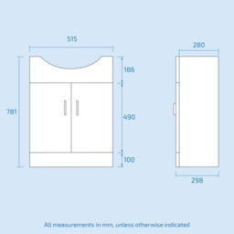 Nes Home 550mm Floor Standing Vanity Unit Cabinet (Excluding Basin) - thumbnail 3