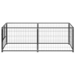 Berkfield Dog Kennel Black 200X100X70 Cm Steel - thumbnail 2