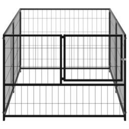 Berkfield Dog Kennel Black 200X100X70 Cm Steel - thumbnail 3