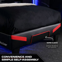 X Rocker X-Rocker Cerberus Gaming Bed, 4Ft Small Double Upholstered Bedstead Frame, Carbon Red Black With 120X190Cm Mattress Included - thumbnail 4