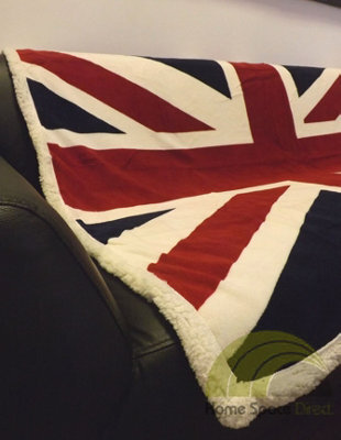 Rapport Union Jack Red White Blue Fleece Throw - image 1