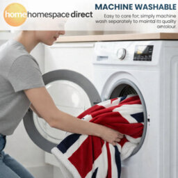 Rapport Union Jack Red White Blue Fleece Throw - thumbnail 4