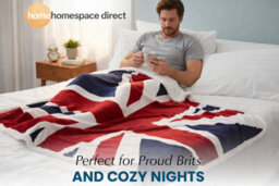 Rapport Union Jack Red White Blue Fleece Throw - thumbnail 3