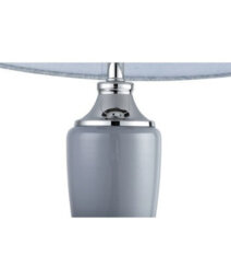 Lighting Supermarket Malham Large Classic Ceramic Table Lamp With Matching Shade - Modern Grey And Satin Silver - thumbnail 3
