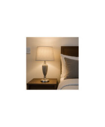 Lighting Supermarket Malham Large Classic Ceramic Table Lamp With Matching Shade - Modern Grey And Satin Silver - thumbnail 6