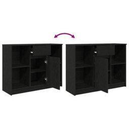 Walplus Sideboard With Drawer Black Oak 101X35X76 Cm Engineered Wood - thumbnail 9