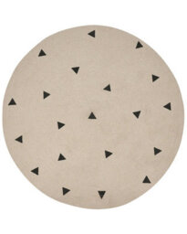 Wyld and Coco Zenith Home Round Beige Cotton Area Rug 140Cm - Soft, Durable Low-Pile With Subtle Geometric Design - thumbnail 1