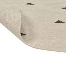 Wyld and Coco Zenith Home Round Beige Cotton Area Rug 140Cm - Soft, Durable Low-Pile With Subtle Geometric Design - thumbnail 6