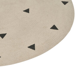 Wyld and Coco Zenith Home Round Beige Cotton Area Rug 140Cm - Soft, Durable Low-Pile With Subtle Geometric Design - thumbnail 4