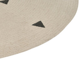 Wyld and Coco Zenith Home Round Beige Cotton Area Rug 140Cm - Soft, Durable Low-Pile With Subtle Geometric Design - thumbnail 5