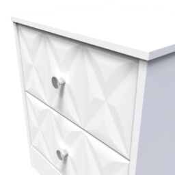 Genoa Ready Assembled Matt White No Effect 2 Drawer Bedside Chest (H)521mm (W)450mm (D)395mm - thumbnail 4
