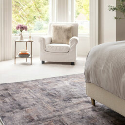 Loomed Abstract Design Cotton Chenille Rug Grey Gold Machine Washable 80Cm X 150Cm - thumbnail 4