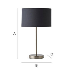 Valuelights Charles Brushed Chrome Table Lamp With Metallic & Charcoal Shade - thumbnail 8