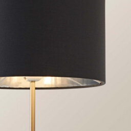 Valuelights Charles Brushed Chrome Table Lamp With Metallic & Charcoal Shade - thumbnail 2