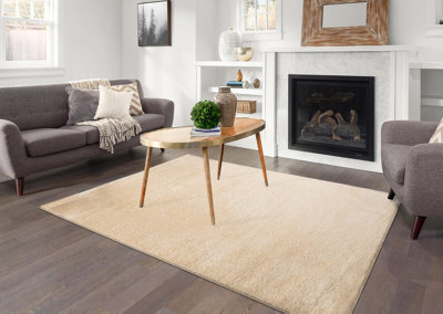 Smart Living Shaggy Soft Area Rug, Fluffy Living Room Carpet, Kitchen Floor, Bedroom Ultra Soft Rugs 120Cm X 170Cm - Light Beige - image 1