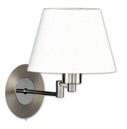 Navigare Conneticut Matt Nickel/chrome Wall Light A Classic Style Shade Sits On A Delightful Adjustable Chrome And Nickel Fitting - thumbnail 3