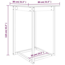 Berkfield Bar Table 80X80X110 Cm Solid Wood Pine - thumbnail 7