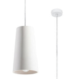 Luminosa Lighting Luminosa Gulcan Dome Ceramic Pendant Light White E27 - thumbnail 3