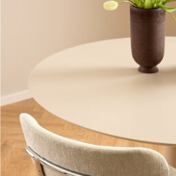 Furniture To Go Ibiza Round Dining Table With Beige Top And Matt Beige Base 110X74Cm - thumbnail 5