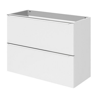 GoodHome Imandra Slimline Gloss White Wall-Mounted Bathroom Cabinet (H) 600mm (W) 800mm - image 1