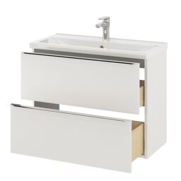 GoodHome Imandra Slimline Gloss White Wall-Mounted Bathroom Cabinet (H) 600mm (W) 800mm - thumbnail 6