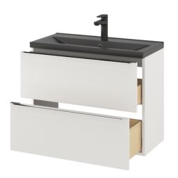 GoodHome Imandra Slimline Gloss White Wall-Mounted Bathroom Cabinet (H) 600mm (W) 800mm - thumbnail 8