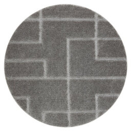 RugsX Bathroom Rug Supreme Circle Lines, Non-Slip, Soft - Grey Circle 50 Cm - thumbnail 4