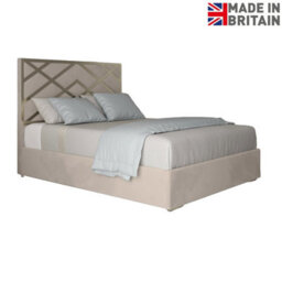 Mayfair Upholstered Soft Velvet Metal Bed Frame - Cream - thumbnail 6