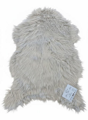 Homespace Direct Ltd Homespace Direct Luxury Faux Rabbit Fur Rug With Suede Backing Area Rug Plush Soft Accent Rug Light Grey 60X90Cm - image 1