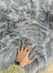 Homespace Direct Ltd Homespace Direct Luxury Faux Rabbit Fur Rug With Suede Backing Area Rug Plush Soft Accent Rug Light Grey 60X90Cm - thumbnail 3