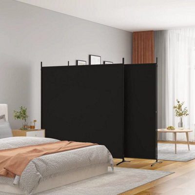 Berkfield 3-Panel Room Divider Black 525X180 Cm Fabric - image 1