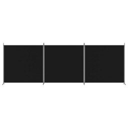 Berkfield 3-Panel Room Divider Black 525X180 Cm Fabric - thumbnail 3
